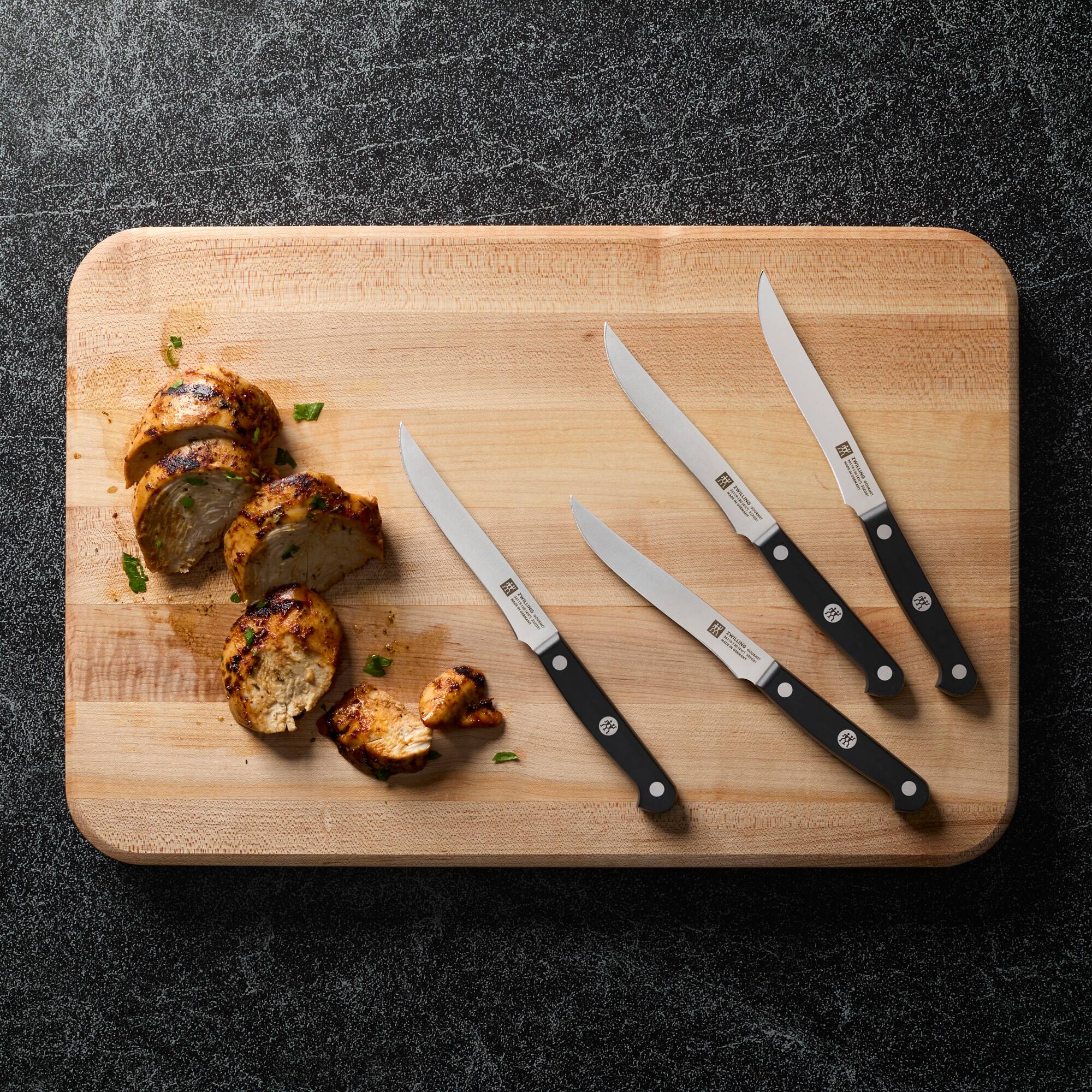 Alt View 3. ZWILLING - ZWILLING Gourmet 4-pc Steak Knife Set - Black.