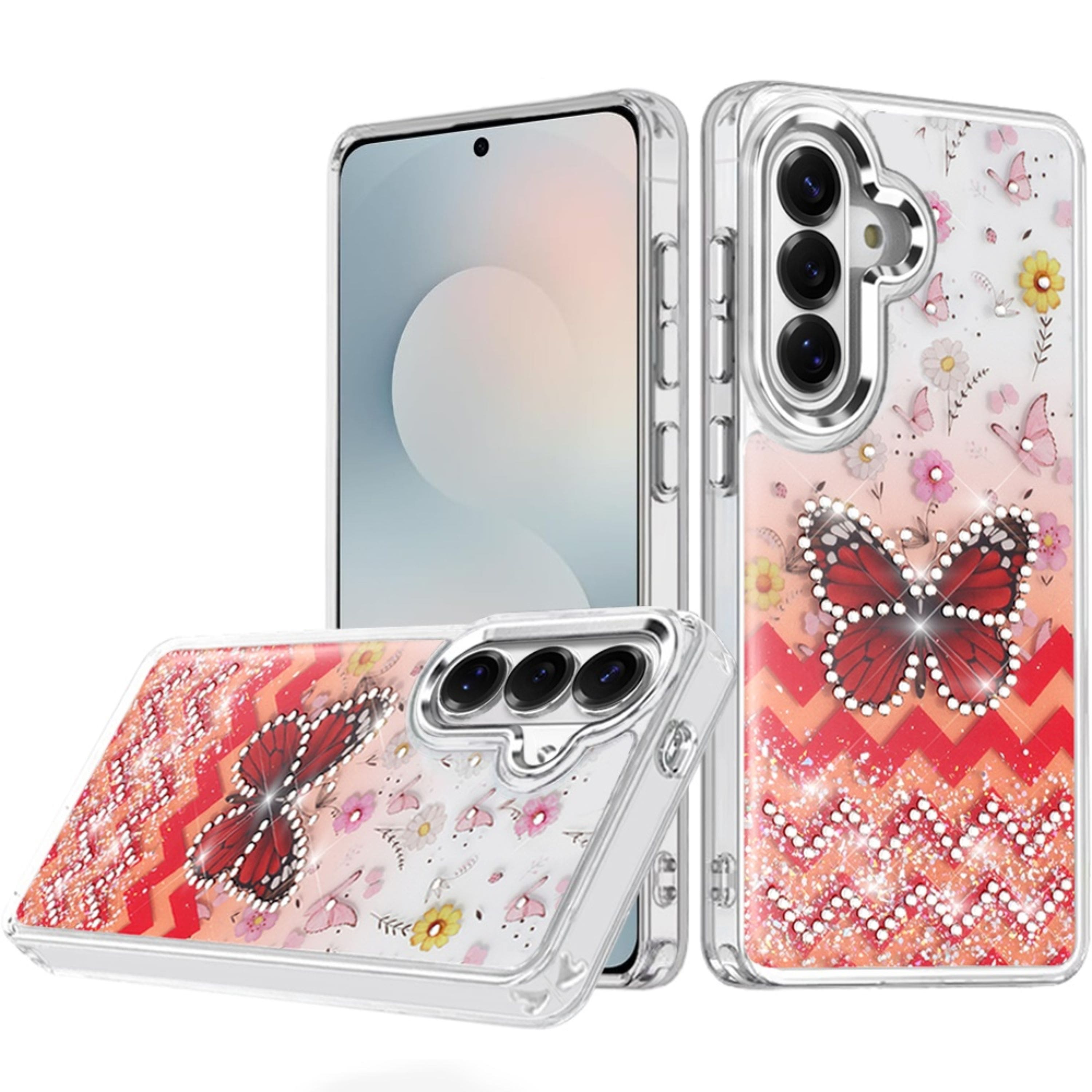 Kitcheniva - Colorful Epoxy Design Plastic Jewels Plus Tempered Glass For Samsung S25 FE F - Multicolor price history on PriceWatchPro