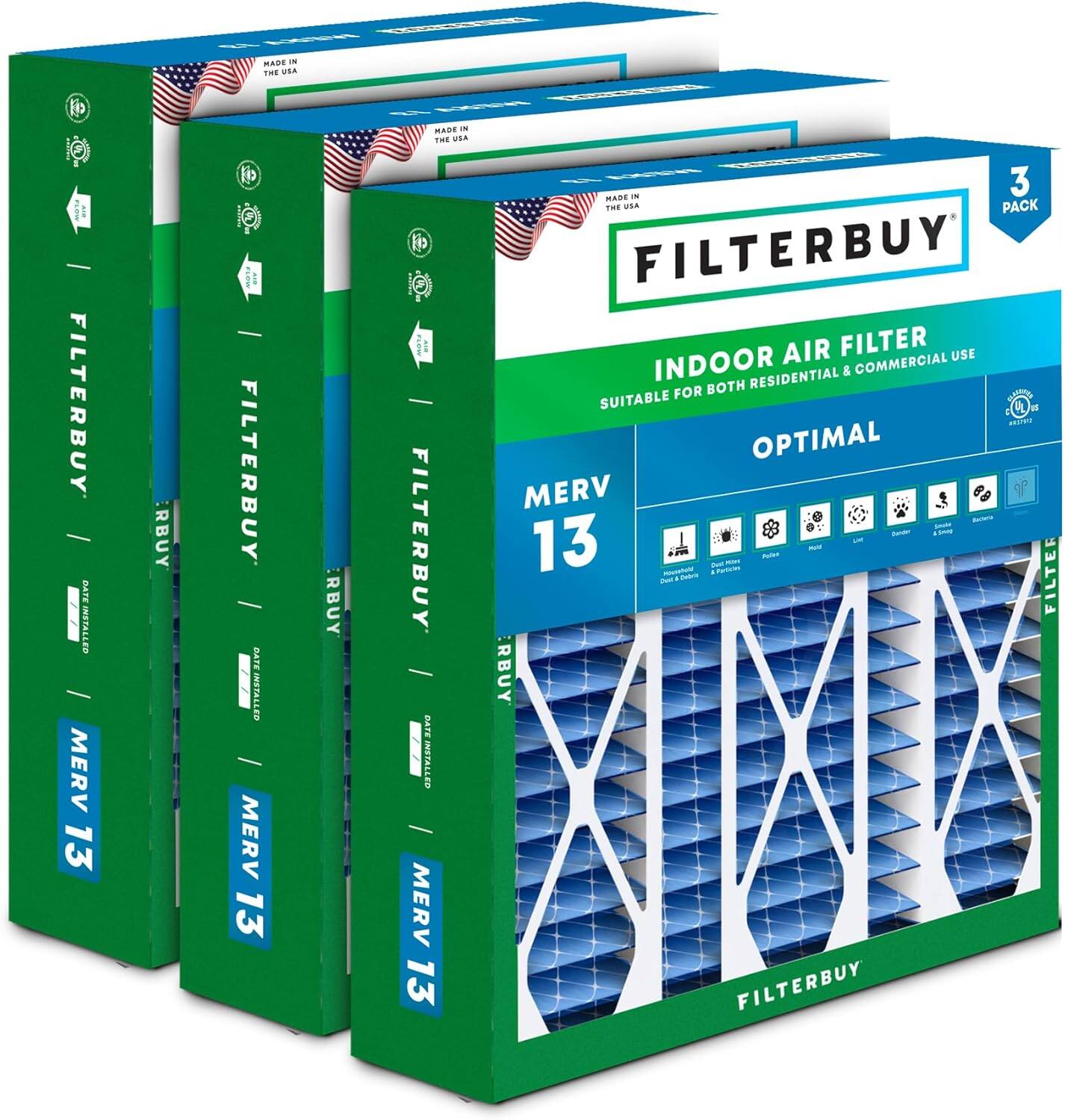 HARY MADE IN THE USA  
FILTERBUY DATE INSTALL MERV 13  
RBUY  
18 HERY MADE IN THE USA  
FILTERBUY AIR FILTER USE INDOOR RESIDENTIAL & COMMERCIAL FOR BOTH SUITABLE US OVILEN OPTIMAL MERV 13  
FILTERBUY DATE INSTALL MERV 13