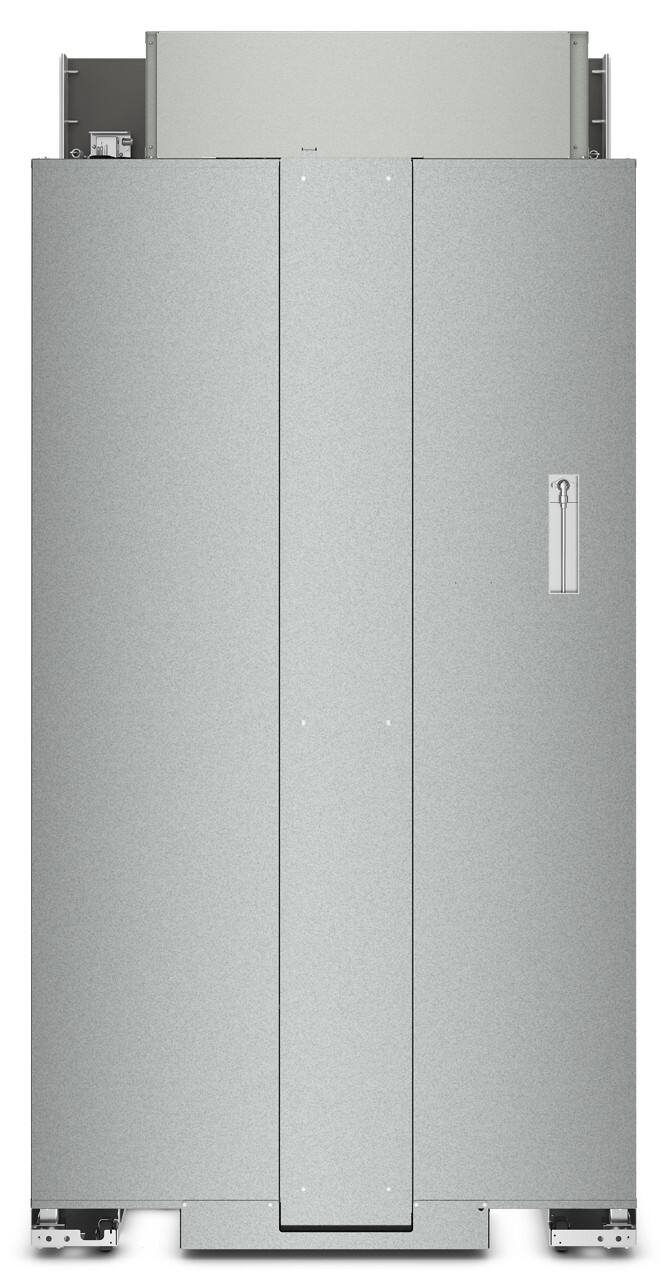 Back. KitchenAid - 25.5 Cu. Ft. Side-by-Side Refrigerator with Under-Shelf Prep Zone - Custom Panel Ready.