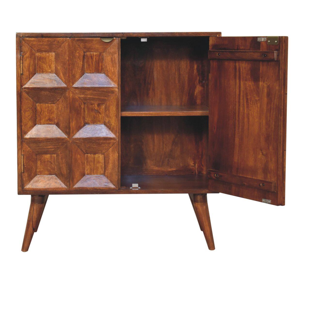 Alt View 3. Artisan Furniture - Artisan Furniture Solid Wood Quad Cabinet, Brown - Brown.
