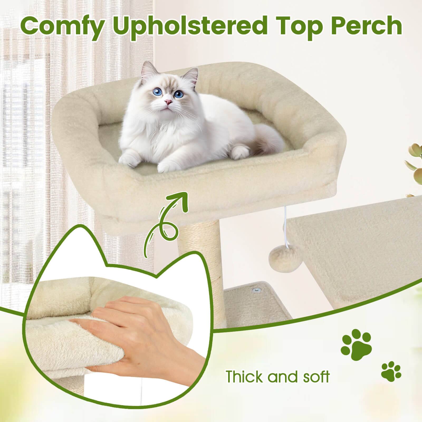 Comfy Upholstered Top Perch  
Thick and soft