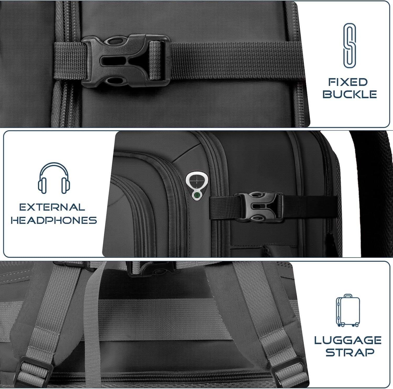 - Fixed Buckle
- External Headphones
- Luggage Strap
