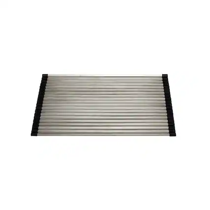 Front. Alfi - 18" x 13" Modern Stainless Steel Drain Mat for Kitchen - Stainless.