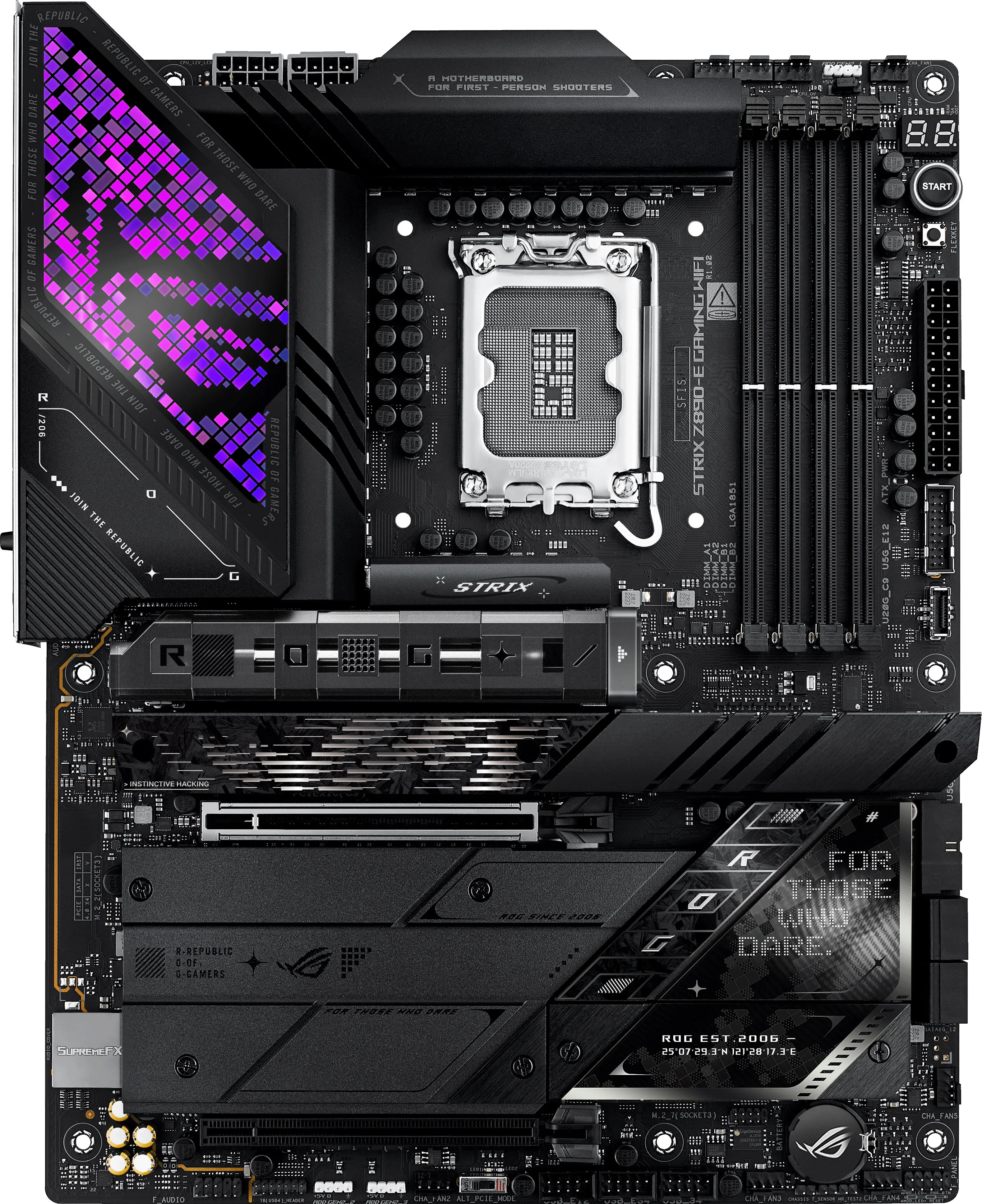 ASUS - ROG STRIX Z890-E GAMING WIFI (Socket LGA 1851) Intel Z890 ATX DDR5 Wi-Fi 7 Motherboard - Black