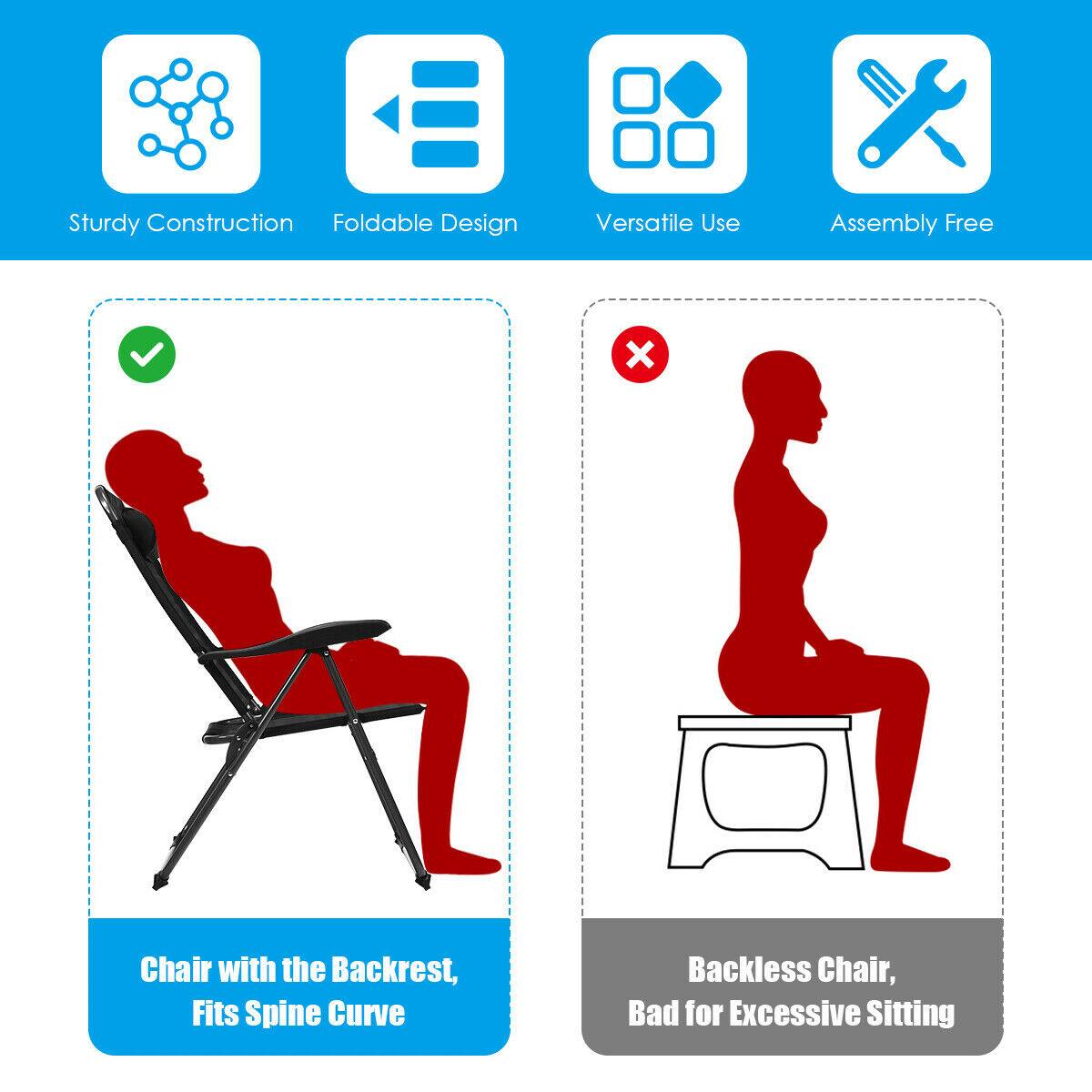 Sturdy Construction, Foldable Design, Versatile Use, Assembly Free, Chair with the Backrest, Fits Spine Curve, Backless Chair, Bad for Excessive Sitting
