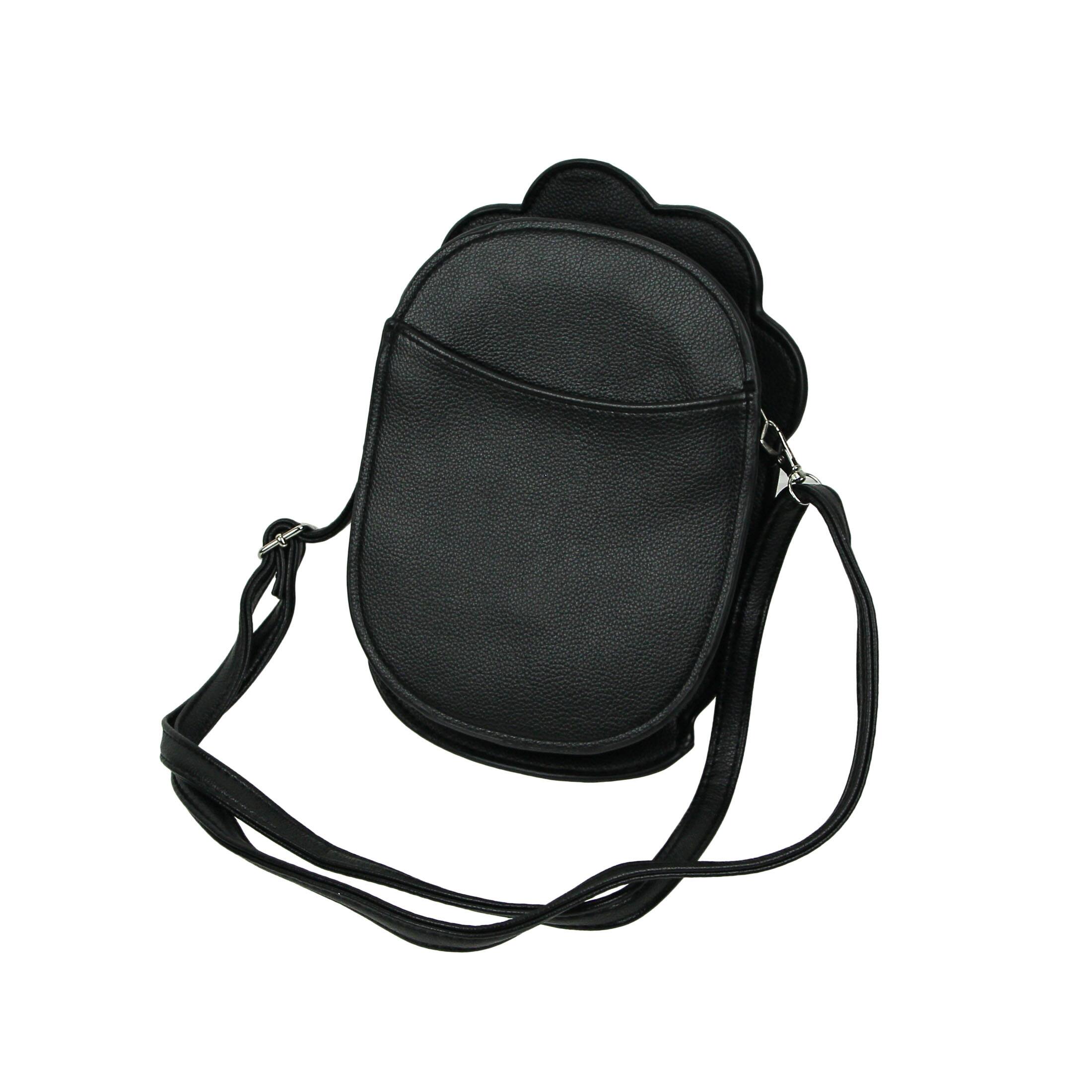 Alt View 2. Things2Die4 - Adorable Black Vinyl Mexican Girl With Flower Crown Crossbody Bag - Multicolored.