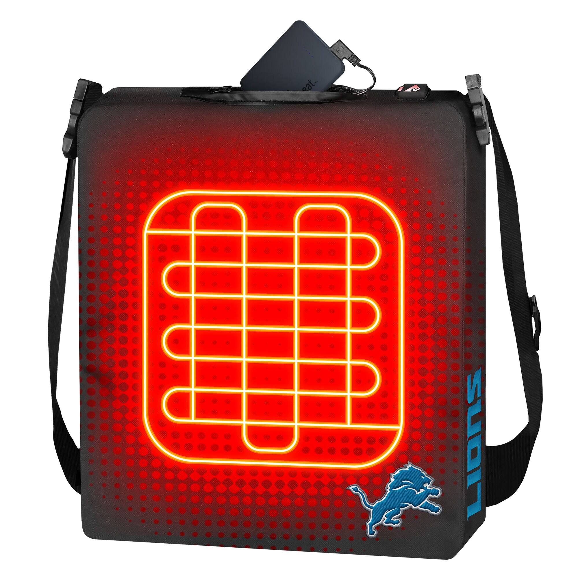 Alt View 3. ActionHeat - Black Detroit Lions 5V Battery Heated Seat Cushion - Black.