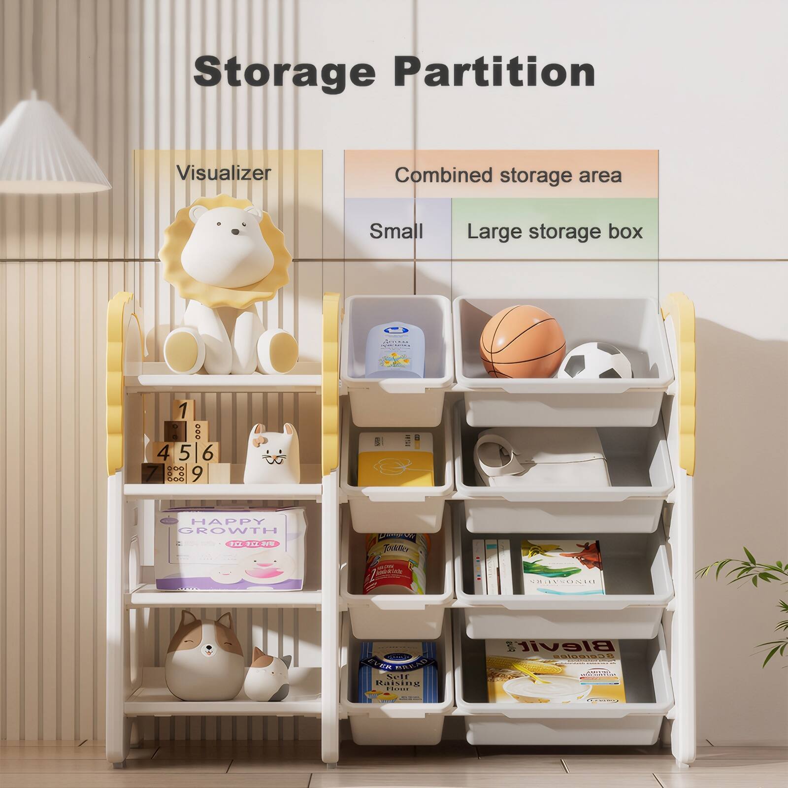 Storage Partition  
Visualizer  
Combined storage area  
Small  
Large storage box