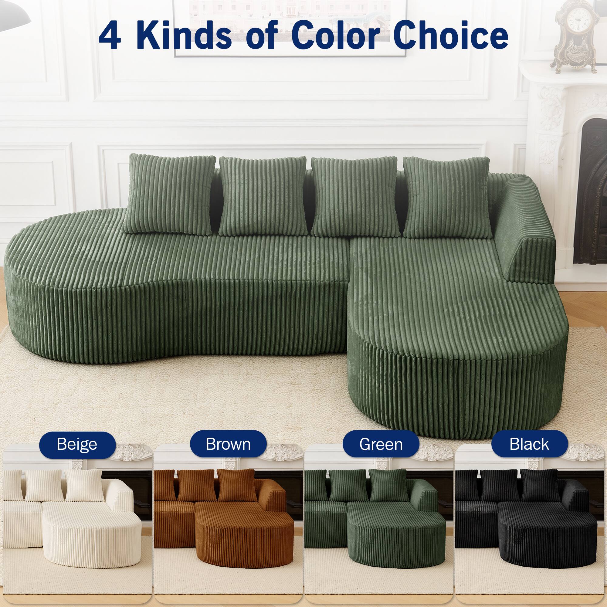 4 Kinds of Color Choice

Beige  
Brown  
Green  
Black