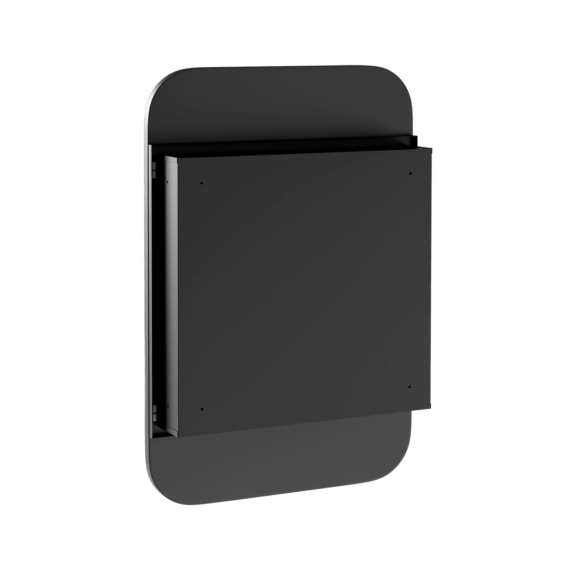 Left. PexFix - 16" x 24" Rectangular Rounded Corners Mirror Medicine Cabinet - Metal Frame, Recessed or Surface Mount for Bathroom - Gold.