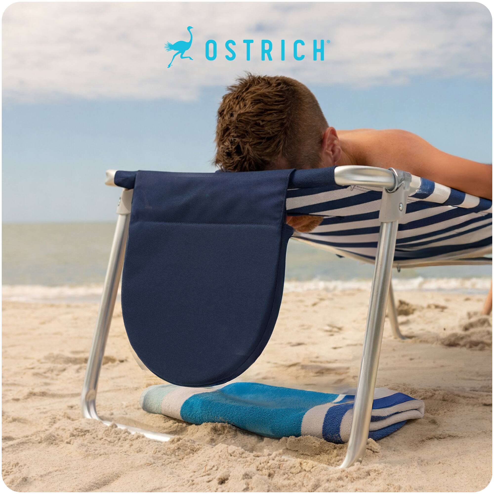 Alt View 5. Ostrich - Ostrich The Lightweight Backpacker Portable Reclining Beach Camping Chair Stripe - Striped.