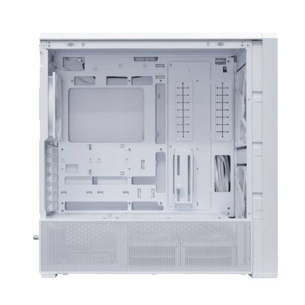 Back. Lian Li - Lian Li LANCOOL 217 INF White Case, Mid-Tower ATX w/ 3 Fans, Mirror Panel - White (LAN217INFW) - White.