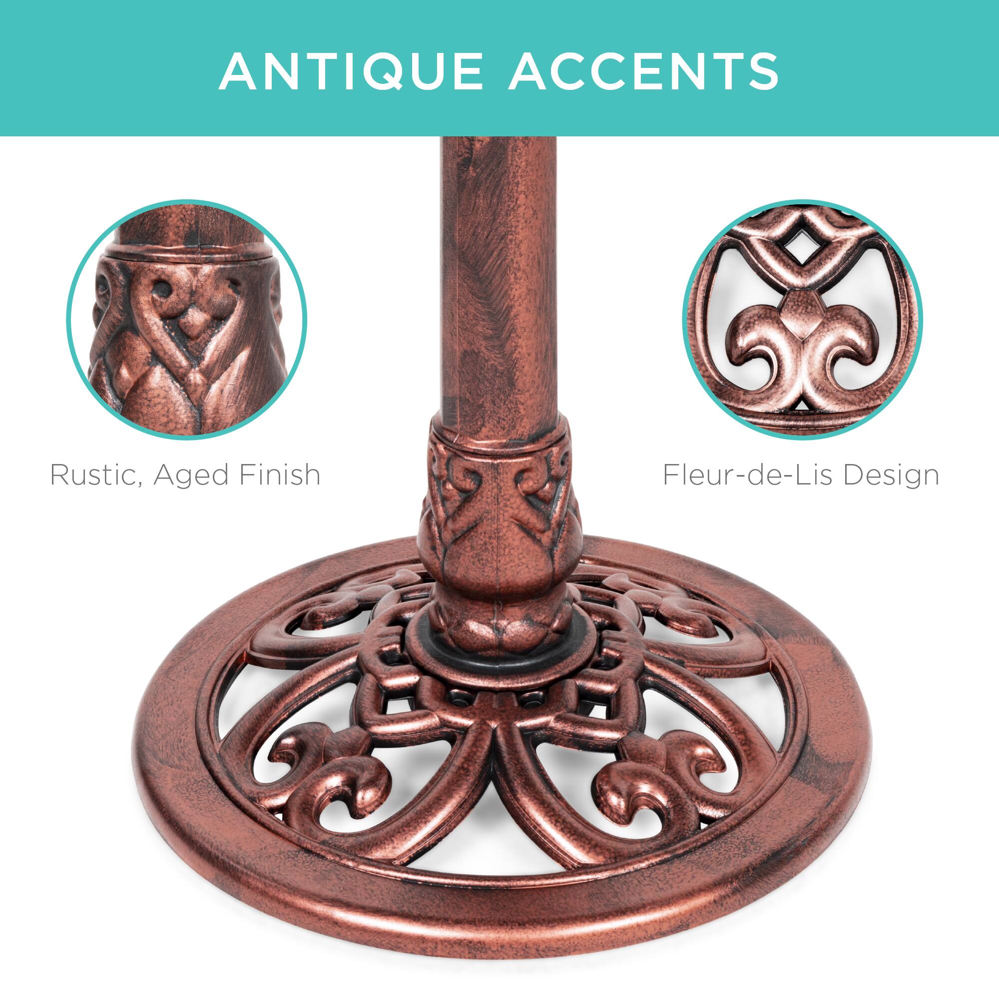 ANTIQUE ACCENTS

Rustic, Aged Finish

Fleur-de-Lis Design