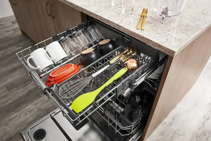 Alt View 22. KitchenAid - 24" Top Control Built-In Stainless Steel Tub Dishwasher with 3rd Rack, Fan-Enabled ProDry, 44 dBA - Stainless Steel.