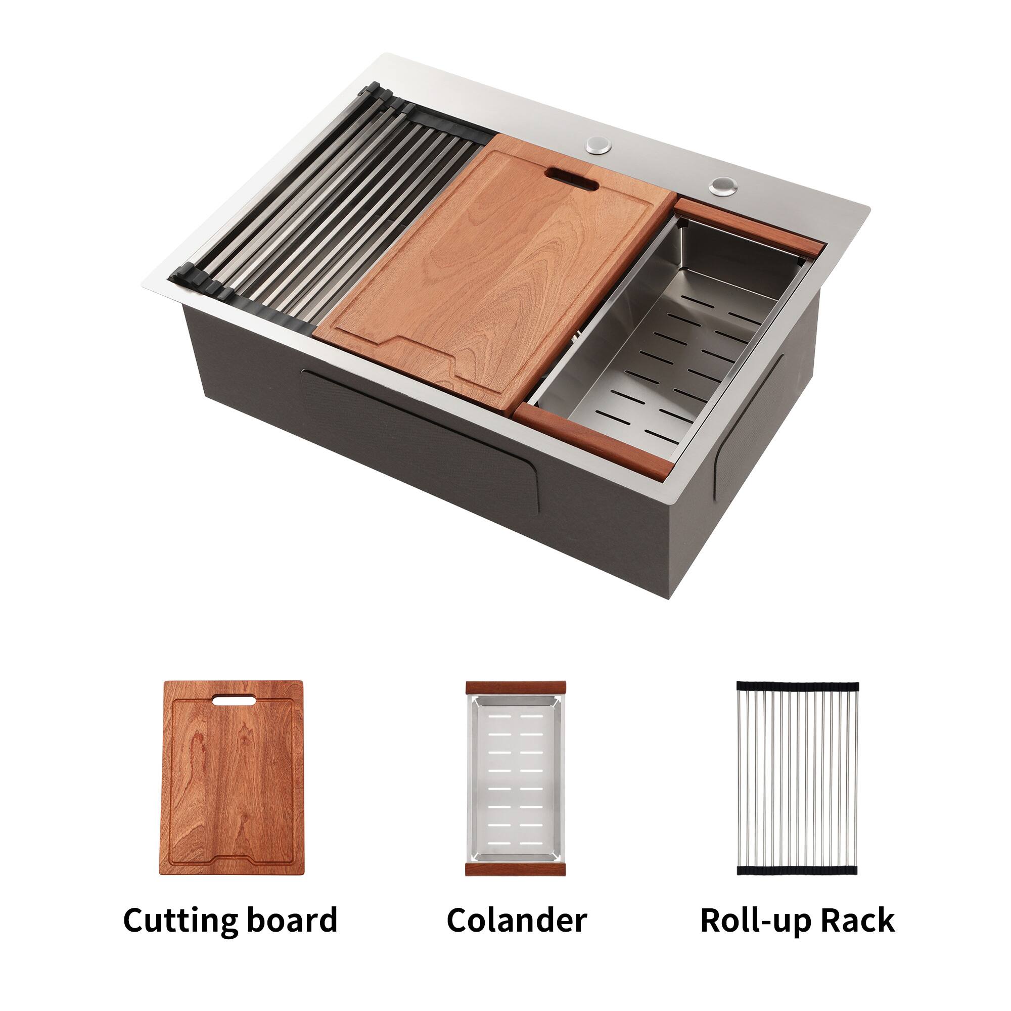 Cutting board  
Colander  
Roll-up Rack
