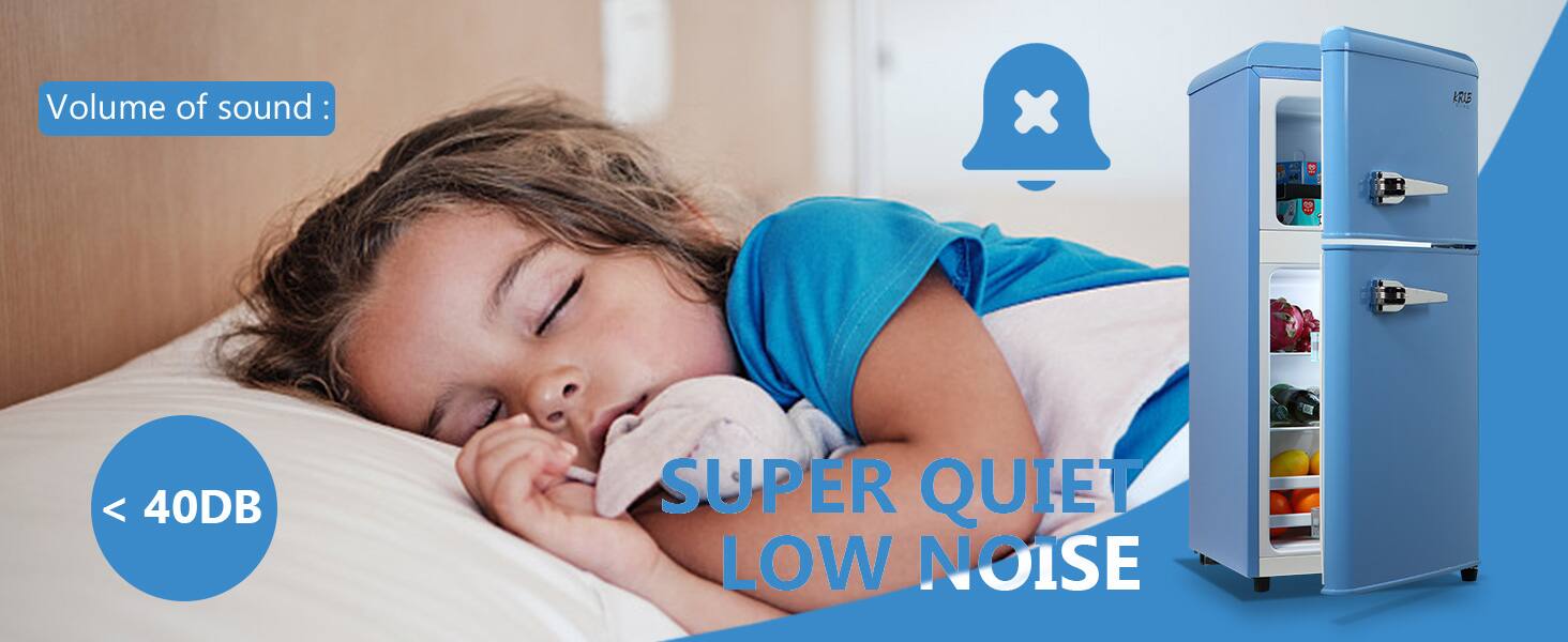 Alt View 7. Aukfa - 3.5Cu.Ft Compact Refrigerator with Freezer - 2 Door, 7 Level Thermostat, Removable Shelves for Kitchen/Dorm/Office - Blue.