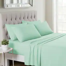 Sweet Home Collection - Deluxe Microfiber Sheet Set with Bonus Pillowcases, Ultra Soft 1500 Series, Split King - Mint