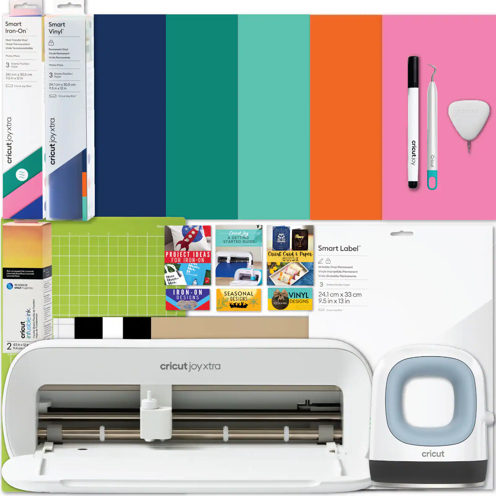 Cricut - Joy Xtra Machine with EasyPress Mini and Heat Press Materials Bundle