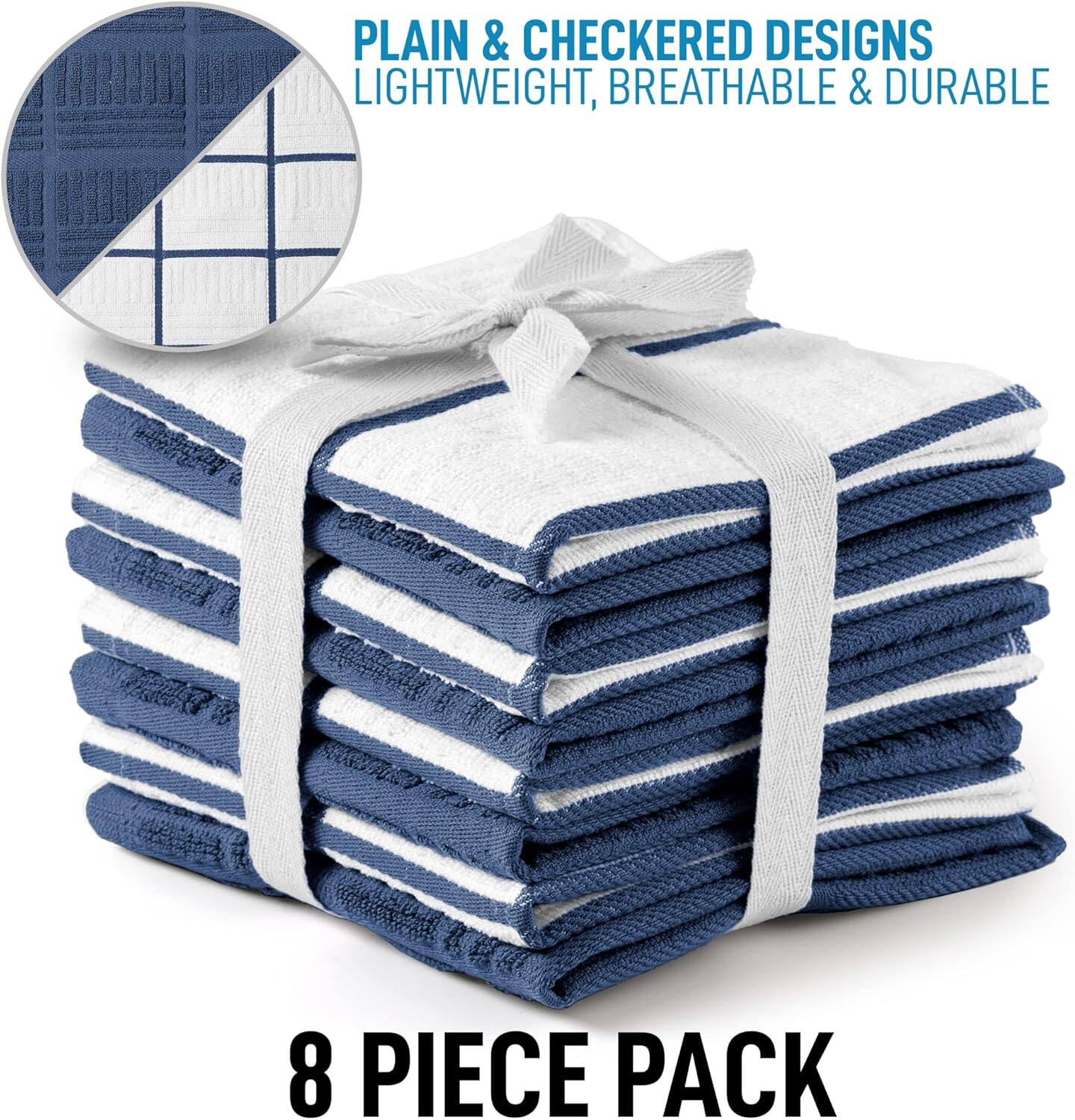 PLAIN & CHECKERED DESIGNS  
LIGHTWEIGHT, BREATHABLE & DURABLE  

8 PIECE PACK