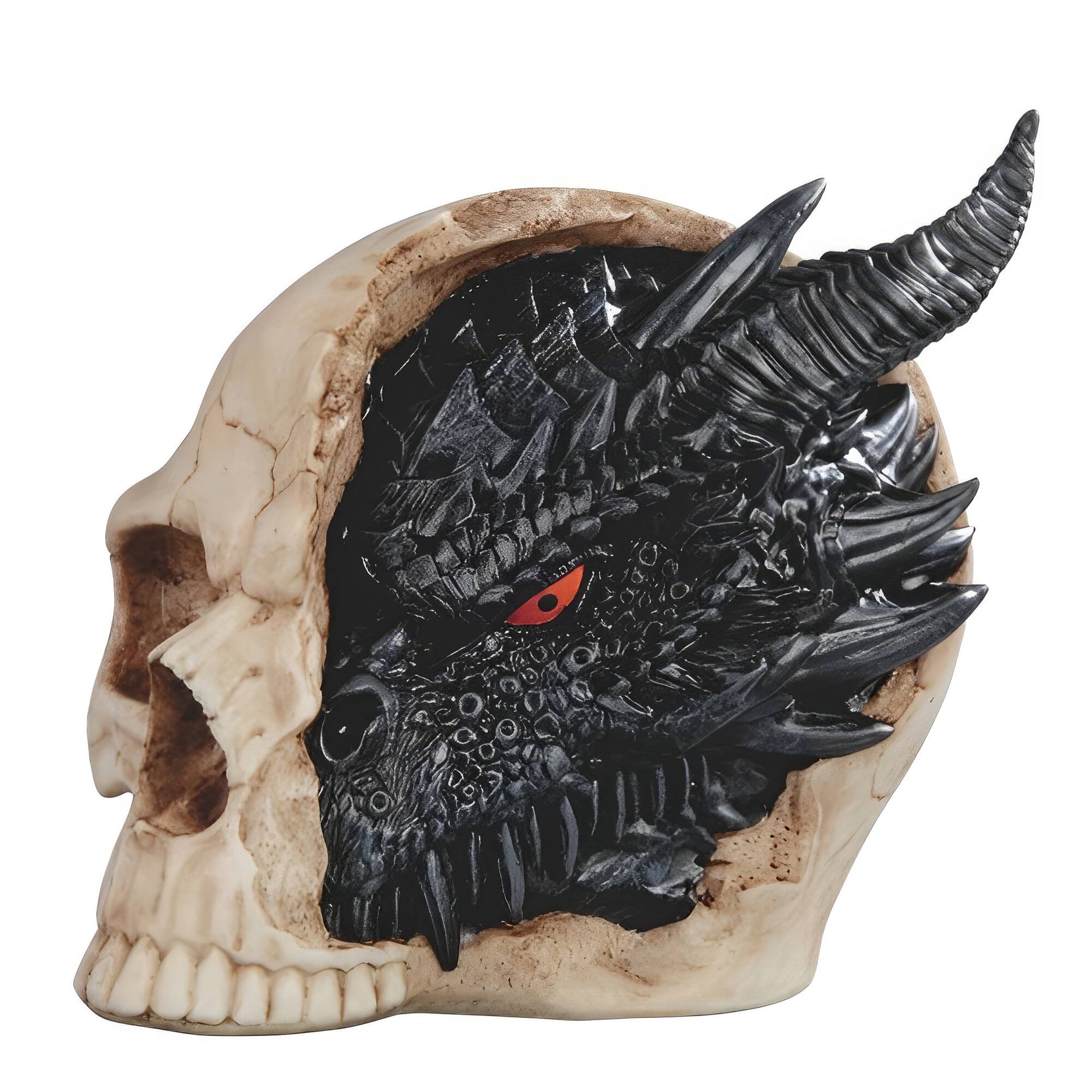 FC Design - 4.5"W Dragon Skull Figurine Statue Office/Computer Desk Tabletop Medieval Gaming Home Decor Gift - Multi-Color