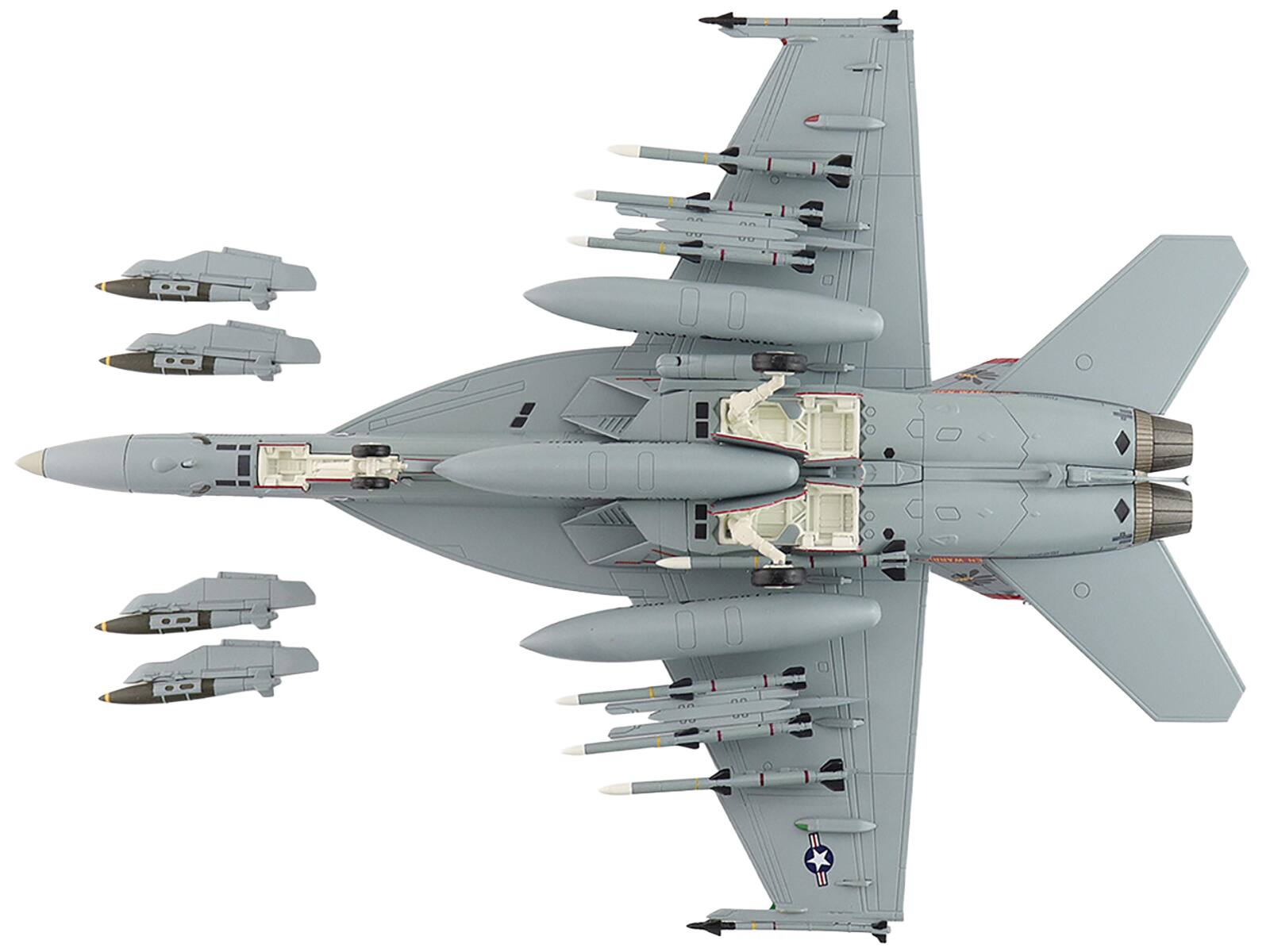 Alt View 1. Hobby Master - Boeing F/A-18E Super Hornet 168910 Golden Warriors VFA-87 Operation Inherent Resolve 2017 US Navy Air Power 1/72 - Grey.