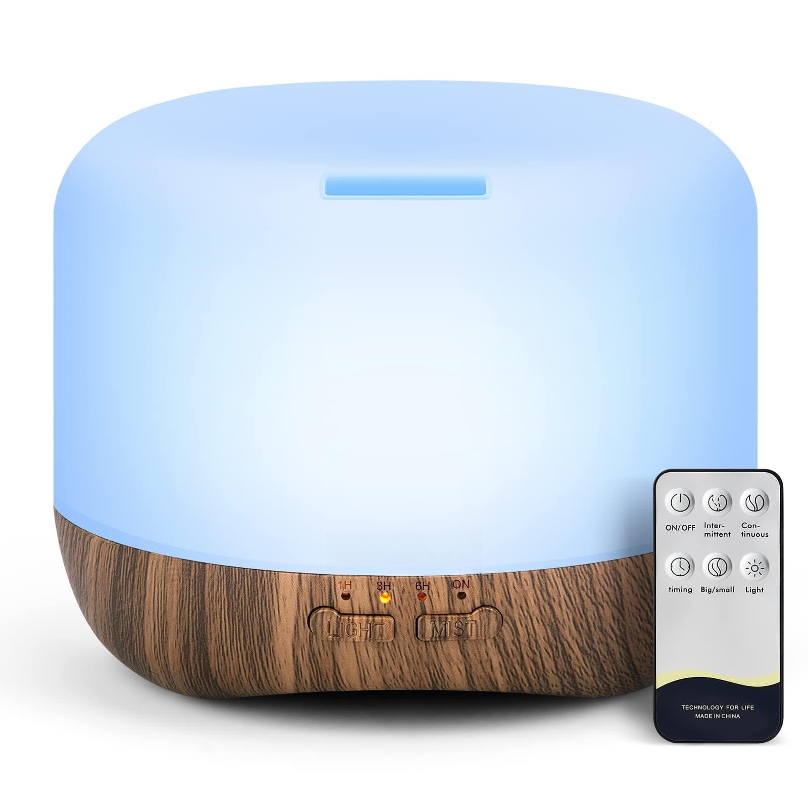 PARKER SLATER - 300ml Diffuser with Ultrasonic, Remote Control, LED Lights, Timer - Quiet Mist Diffusers