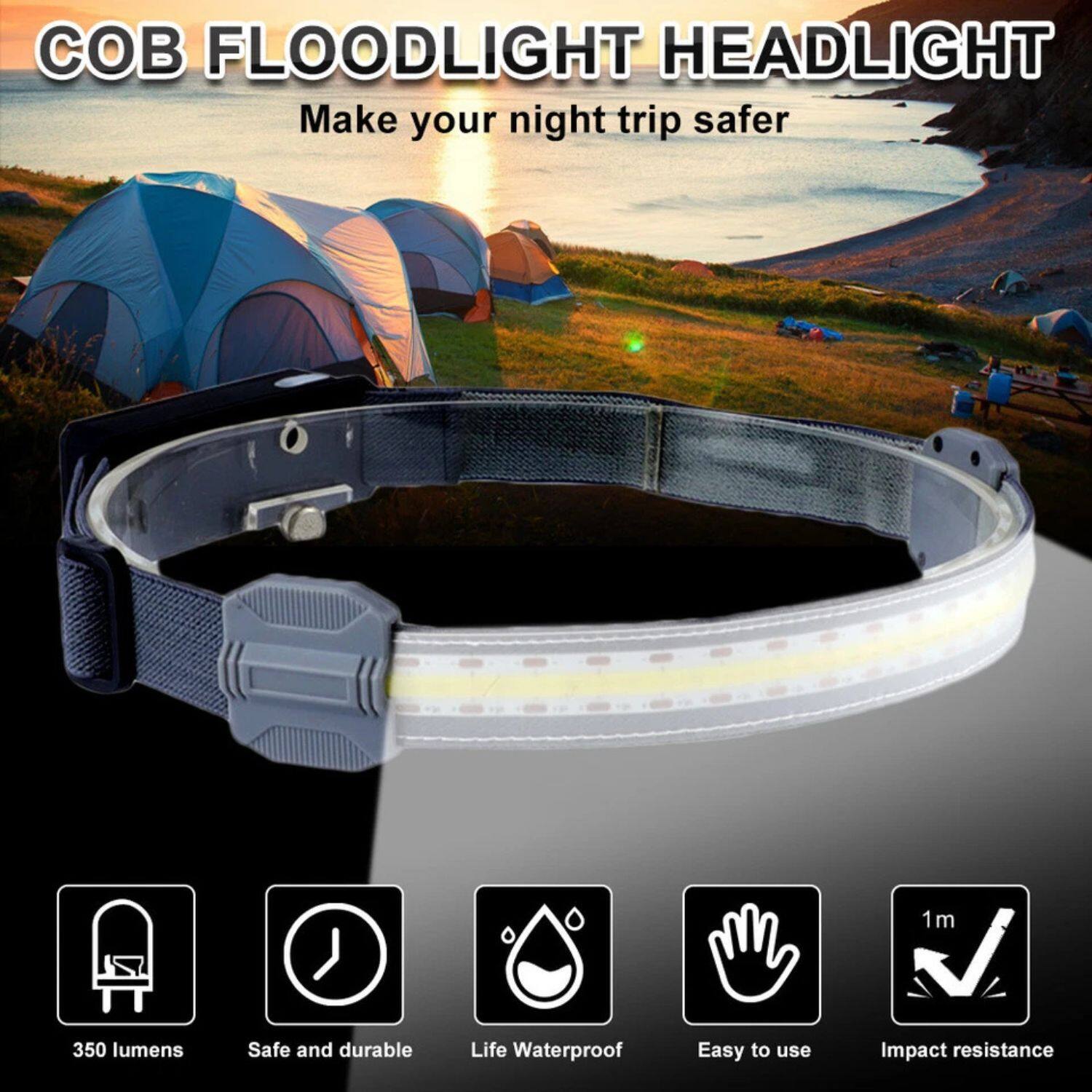 COB FLOODLIGHT HEADLIGHT  
Make your night trip safer  

- 350 lumens  
- Safe and durable  
- Life Waterproof  
- Easy to use  
- Impact resistance (1m)