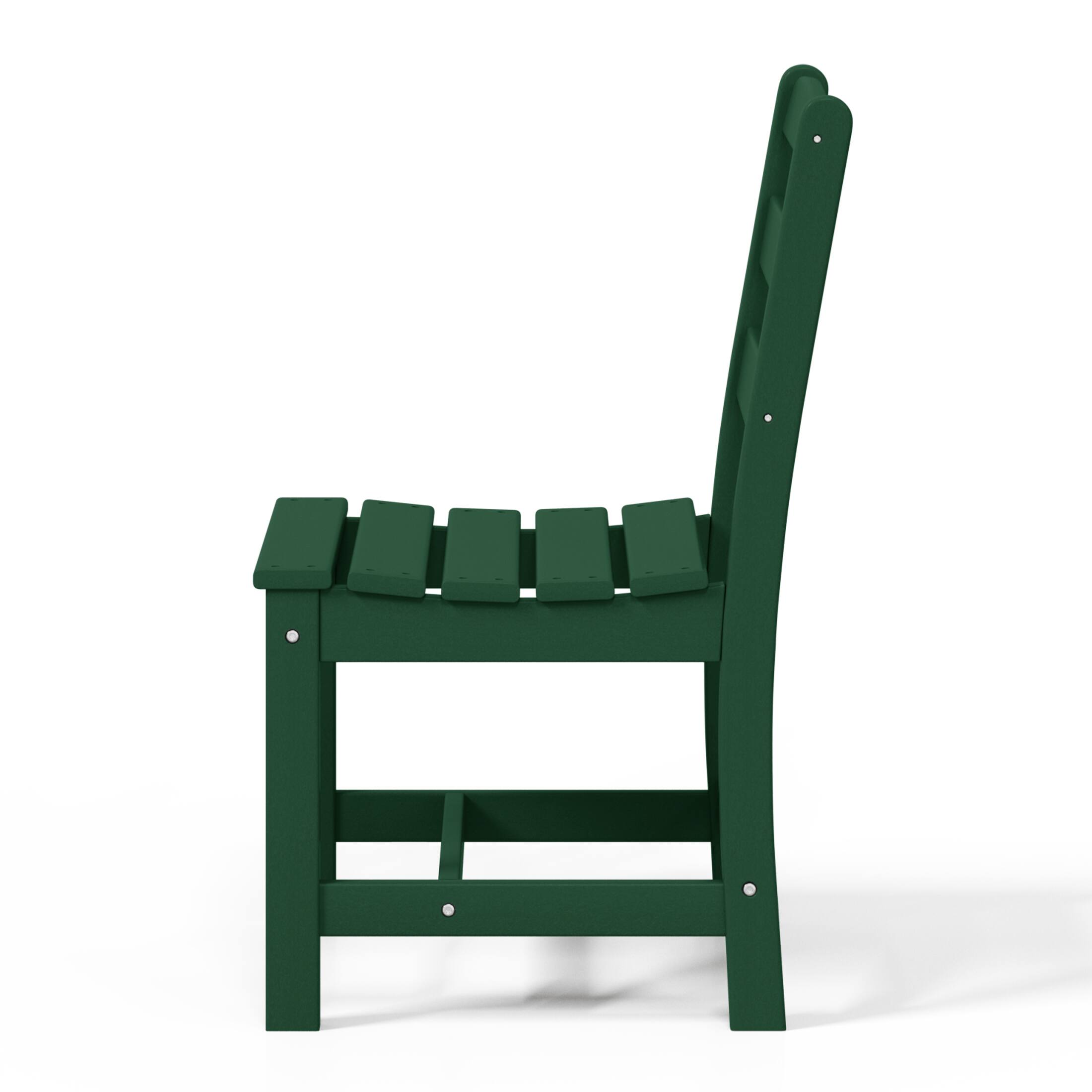 Alt View 3. WestinTrends - WestinTrends Ashore Outdoor HDPE Patio Classic Armless Dining Side Chair - Dark Green.