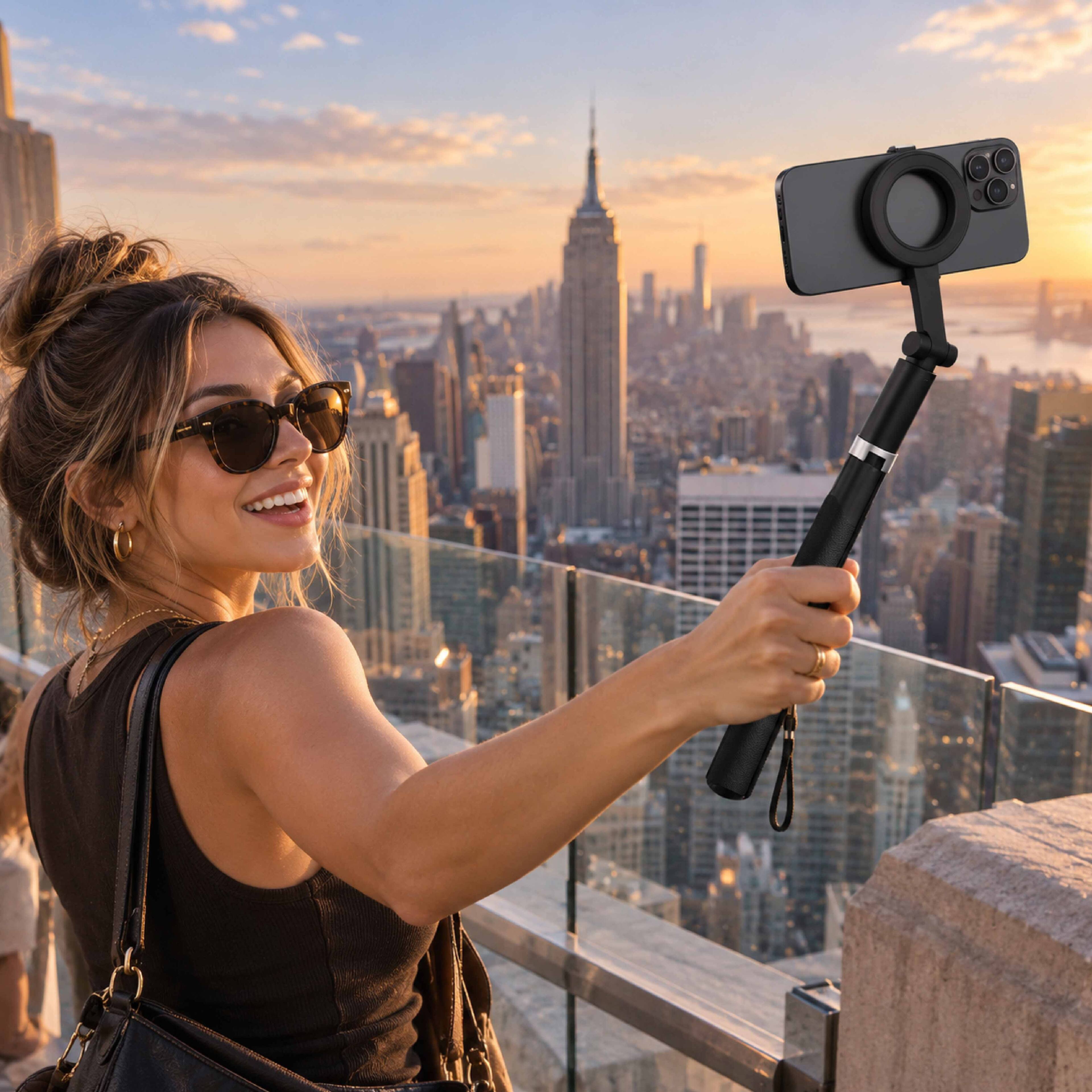 Back. Bower - Bower MultiPod Mag 66" Magnetic Phone Tripod with Wireless Remote Shutter.