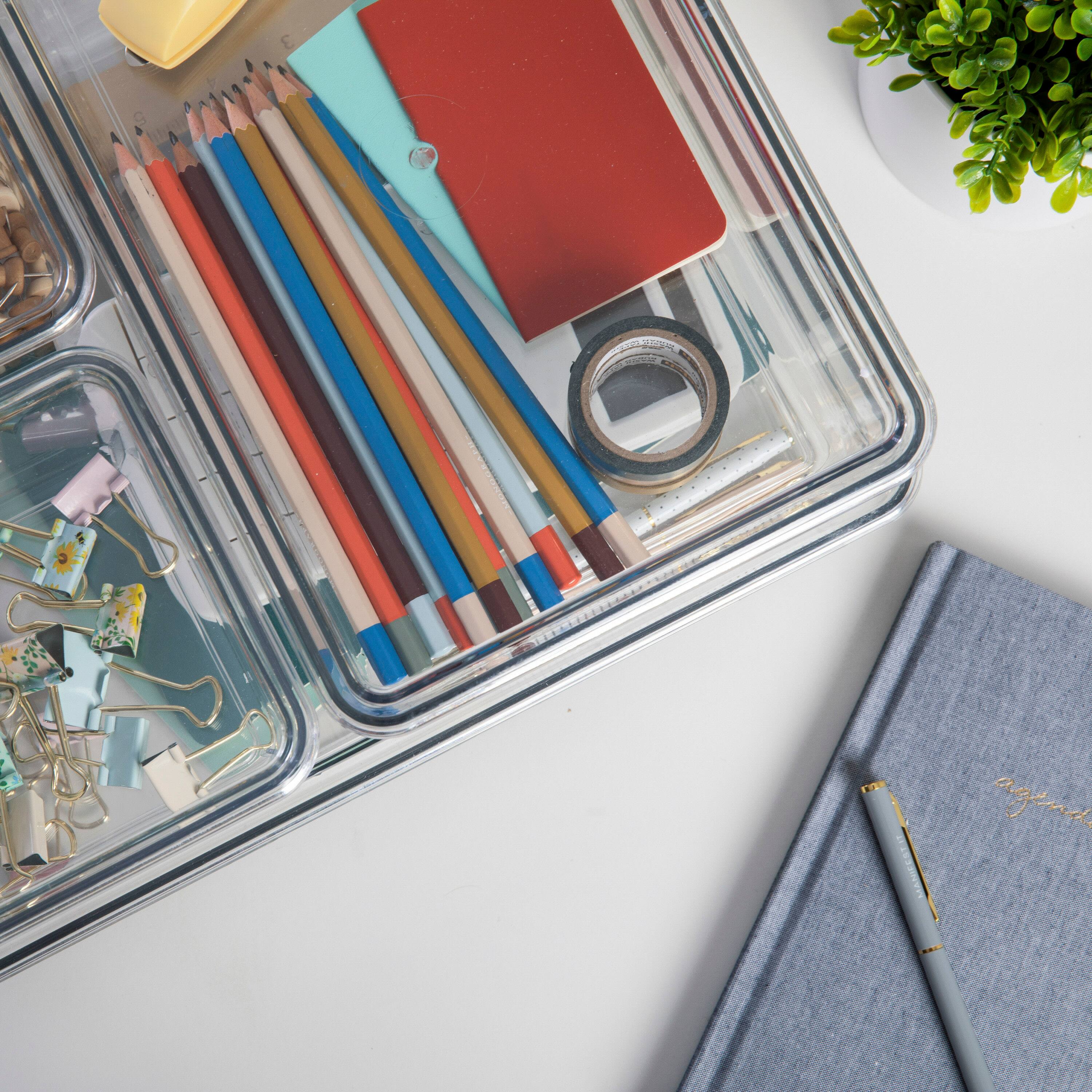 Alt View 15. Martha Stewart - Brody Premium Clear Plastic Storage Bins with Lids-2-SM/1-MED/1-LG - Clear.