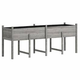 RYHNUYNE - Elevated Wooden Raised Garden Bed with Legs, Extra Large 86.5 by 19.75 Inch Planter Box with Drain Holes - Gray