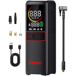 GOOLOO - GT160 Tire Inflator Air Compressor, 160PSI, 7500mAh Cordless Air Pump with Digital Pressure For Cars, Motorcycles - Black