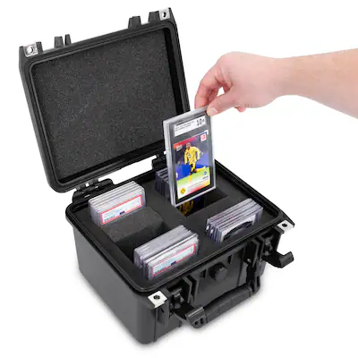 CASEMATIX - Waterproof Graded Card Case Holds 40 BGS PSA Slabs or 150 Toploaders Trading Card Box with Card Dividers IPX7 CASEMATIX - Waterproof Graded Card Case Holds 40 BGS PSA Slabs or 150 Toploaders Trading Card Box with Card Dividers IPX7