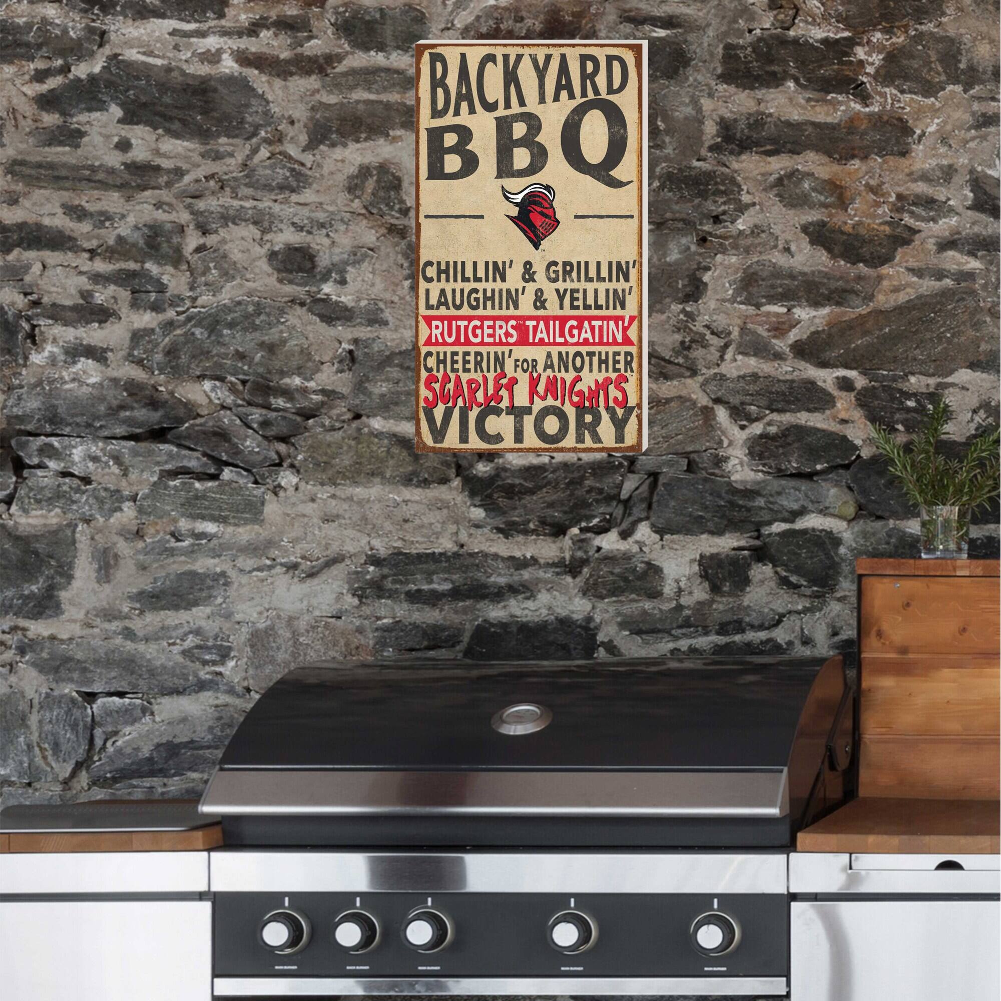 BACKYARD BBQ

CHILLIN' & GRILLIN'  
LAUGHIN' & YELLIN'  
RUTGERS TAILGATIN'  
CHEERIN' FOR ANOTHER  
SCARLET KNIGHTS VICTORY