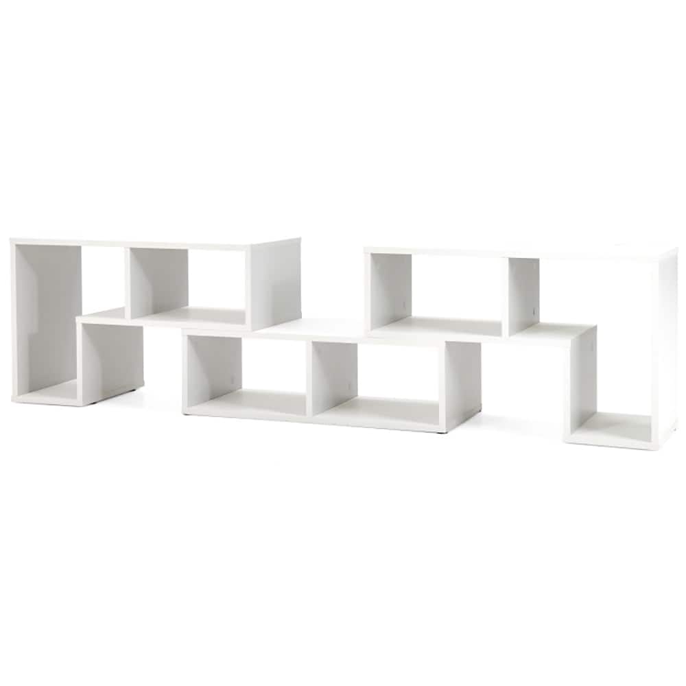 Pefilos - 3 Pieces Adjustable TV for TVs up to 65 with Shelves- Mid Century Modern Living Room Bedroom TV Stand - White
