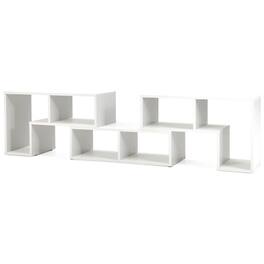 Pefilos - 3 Pieces Adjustable TV for TVs up to 65 with Shelves- Mid Century Modern Living Room Bedroom TV Stand - White