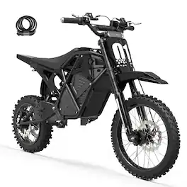 Eskute - Electric Dirt Bike - 3500W Peak Mid-Drive Motor, 53-Mile Range, Hydraulic Nitrogen Suspension, with Lock - Black