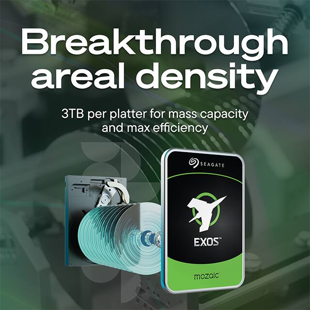 Breakthrough areal density: 3TB per platter for mass capacity and max efficiency

SEAGATE
EXOS
mozaic
