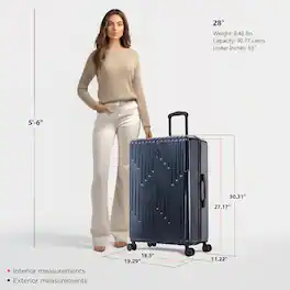 InUSA - Drip lightweight hardside spinner luggage 28" - NAVY BLUE