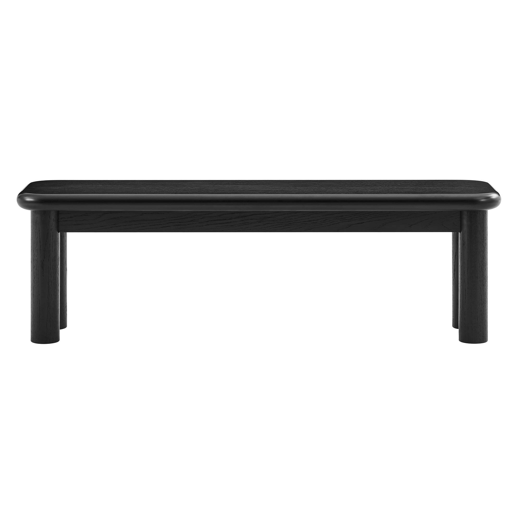 Alt View 4. Modway - Alvia 58" Oak Wood Bench by Modway - Black.