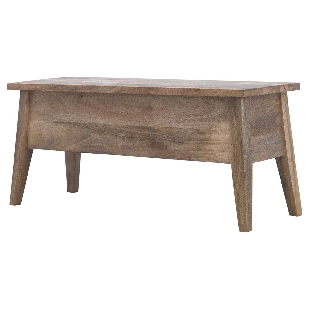 Left. Artisan Furniture - Artisan Furniture Solid Wood Solid Wood Lid Up Storage Bench, 1 Box, Brown - Brown.