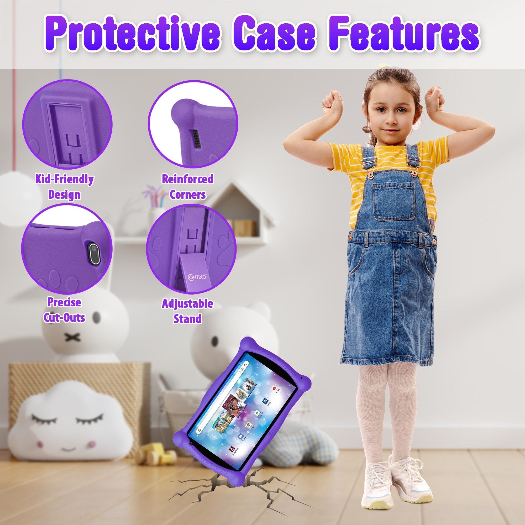 Protective Case Features
- Kid-Friendly Design
- Reinforced Corners
- Precise Cut-Outs
- Adjustable Stand