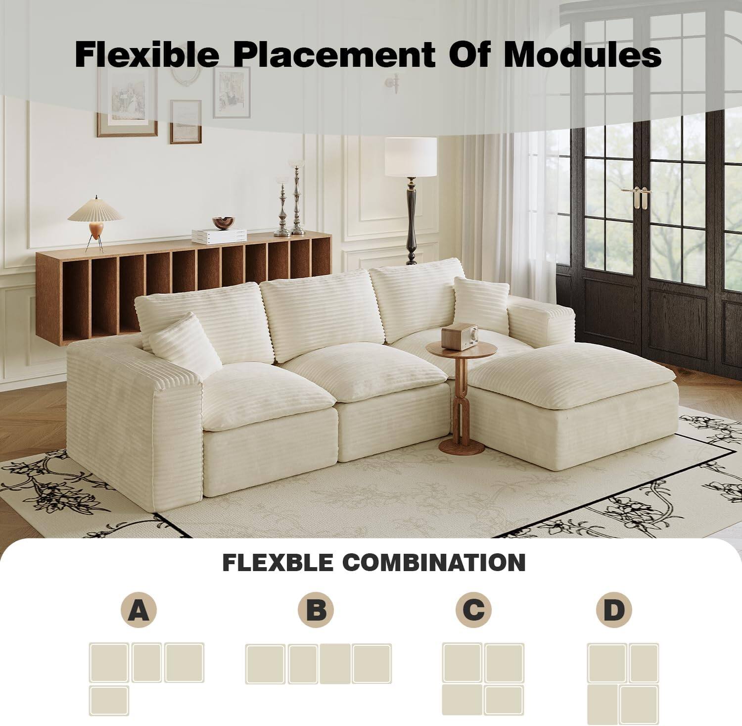 Flexible Placement Of Modules

FLEXIBLE COMBINATION

A

B

C

D