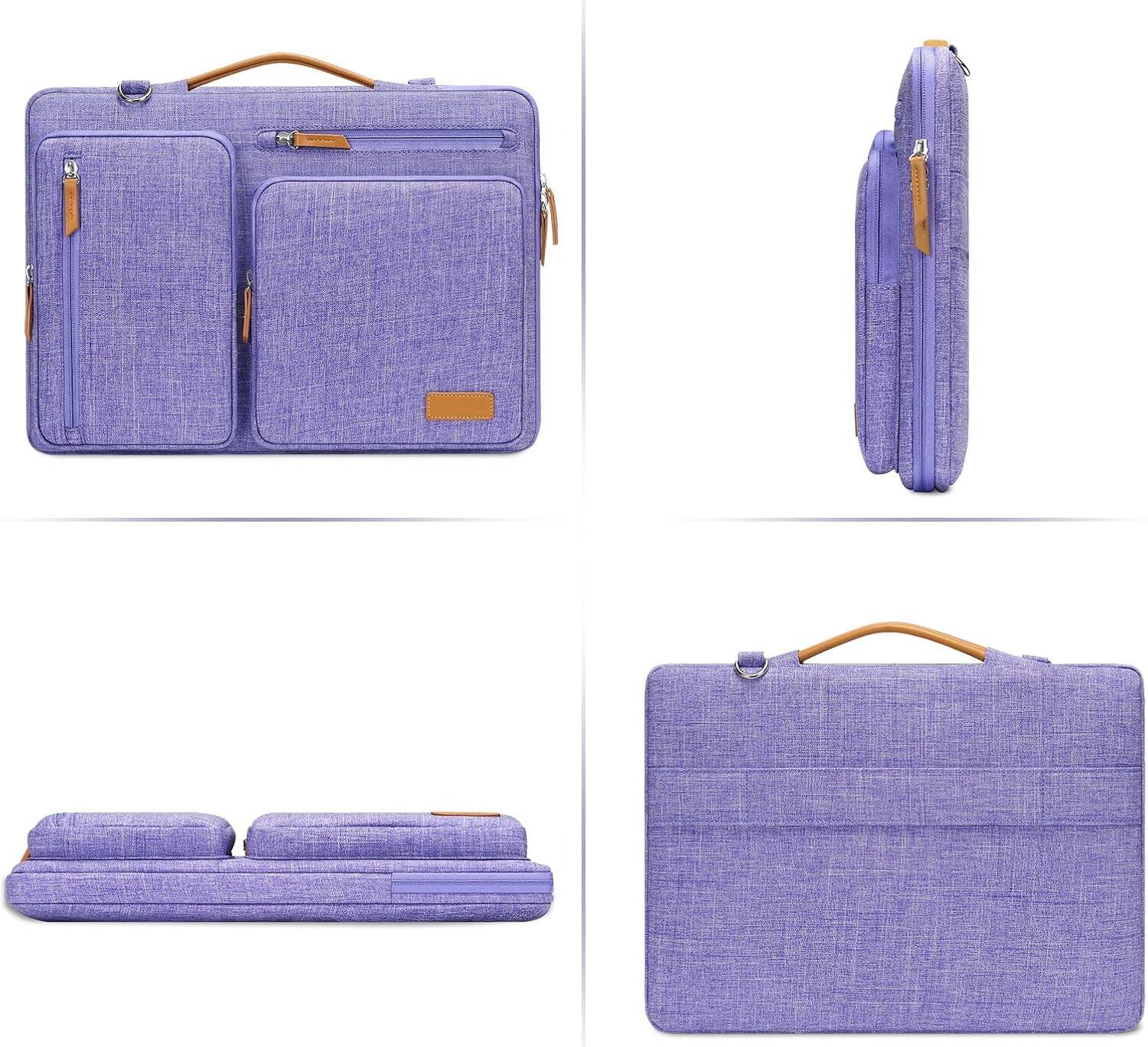 Alt View 3. mosiso - 360 Protective Laptop Shoulder Bag 13-13.3 inch for MacBook Pro 14 HP Dell Lenovo Asus Notebook - Purple.