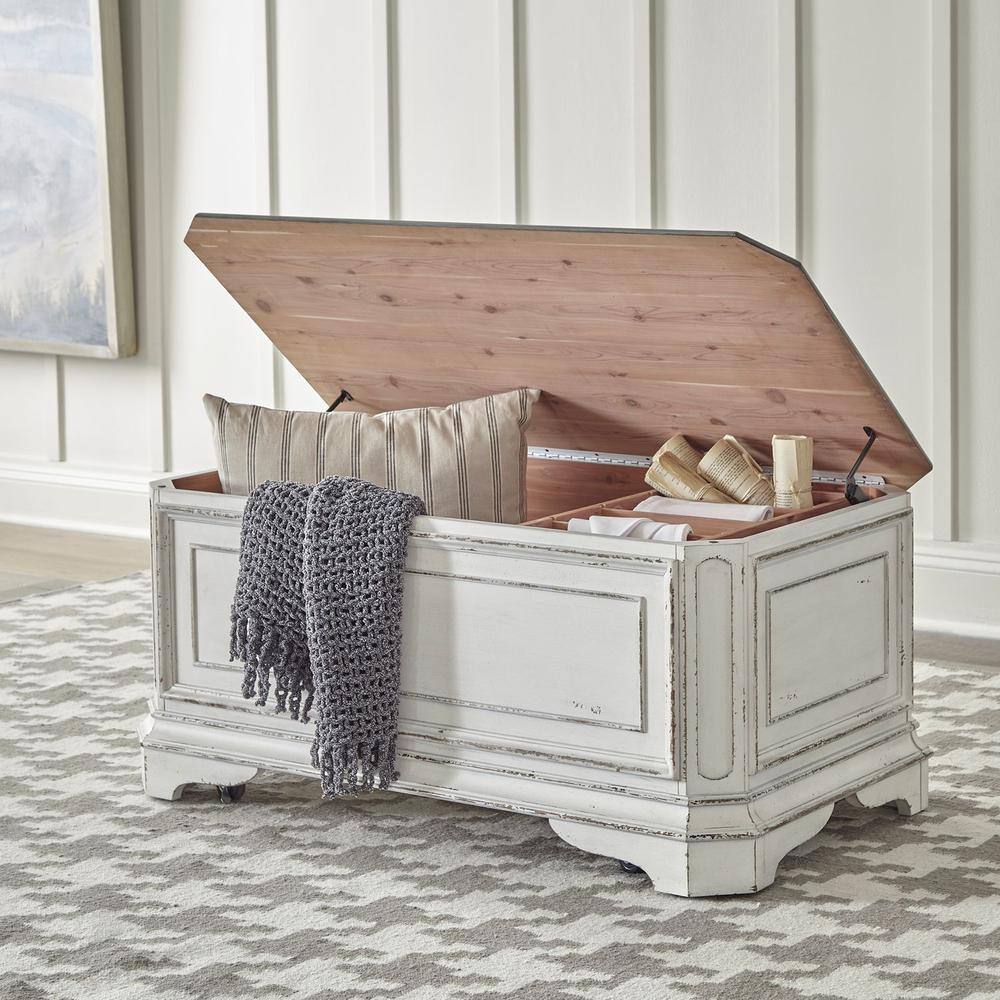 Alt View 3. Liberty Furniture Industries - Magnolia Manor Storage Trunk in Antique White - White.