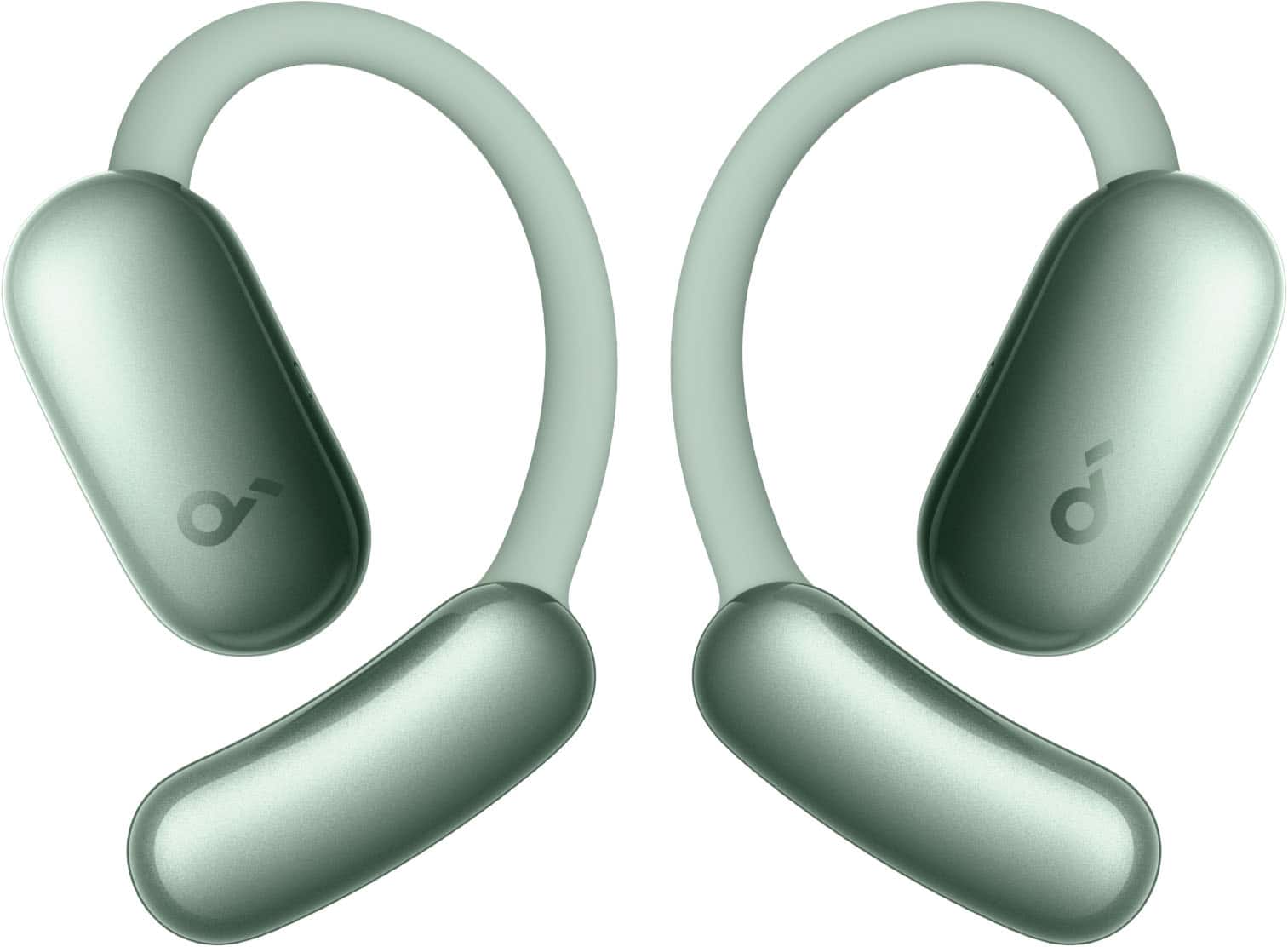 Left. Soundcore - by Anker AeroFit 2 A.I. Assistant Open-Ear Bluetooth Headphones with Real-Time Translation and Adjustable Ear Hooks - Sage Green.