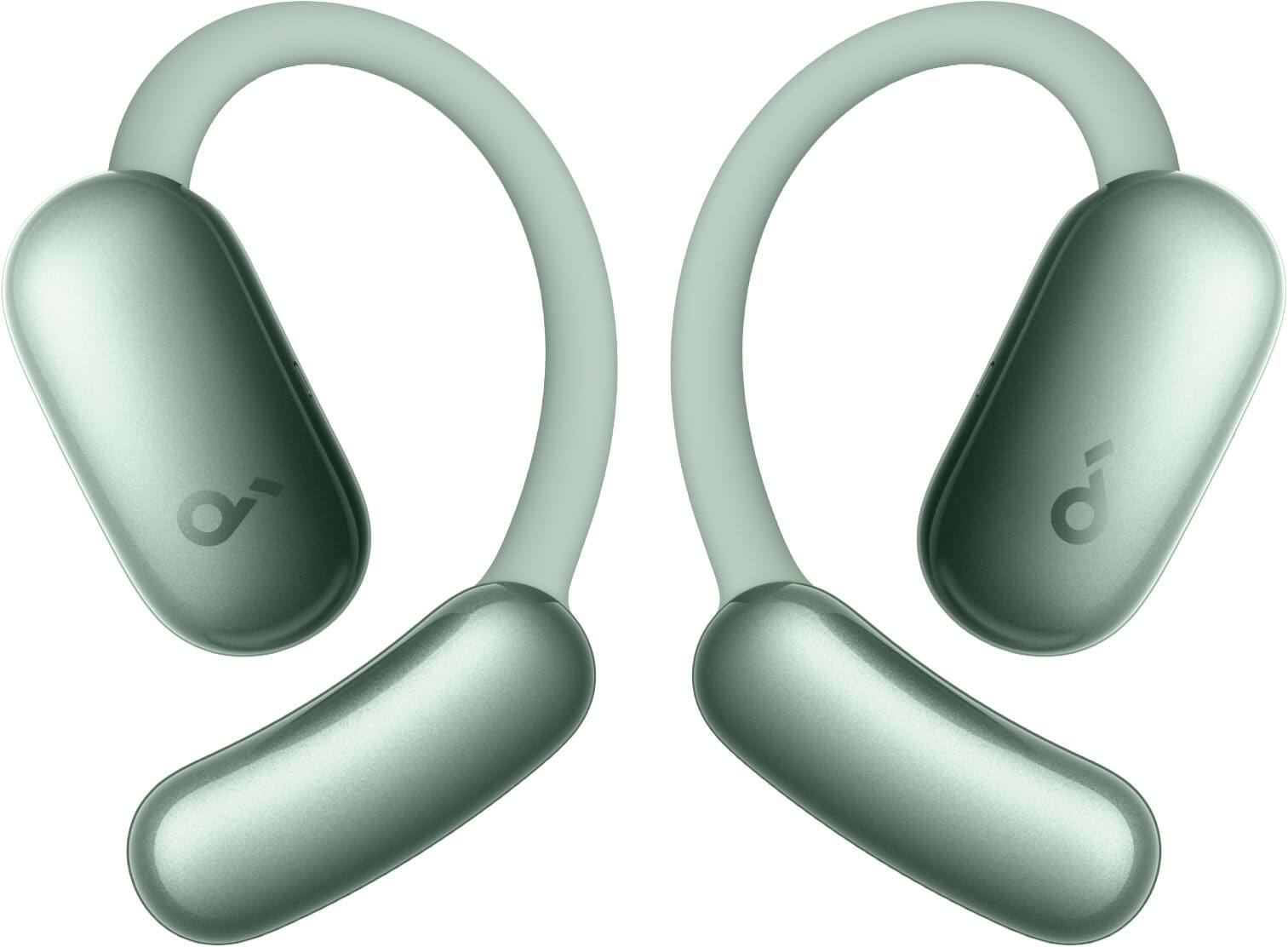Left. Soundcore - by Anker AeroFit 2 A.I. Assistant Open-Ear Bluetooth Headphones with Real-Time Translation and Adjustable Ear Hooks - Sage Green.