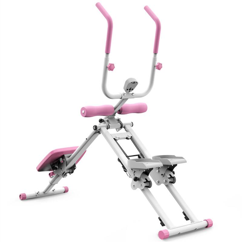 Alt View 5. HTUTWOO - Multifunctional 2-In-1 Stair Stepper And Ab Workout Machine - Seamless Switch, Compact Gym Equipment, Silent Rollers - Pink.