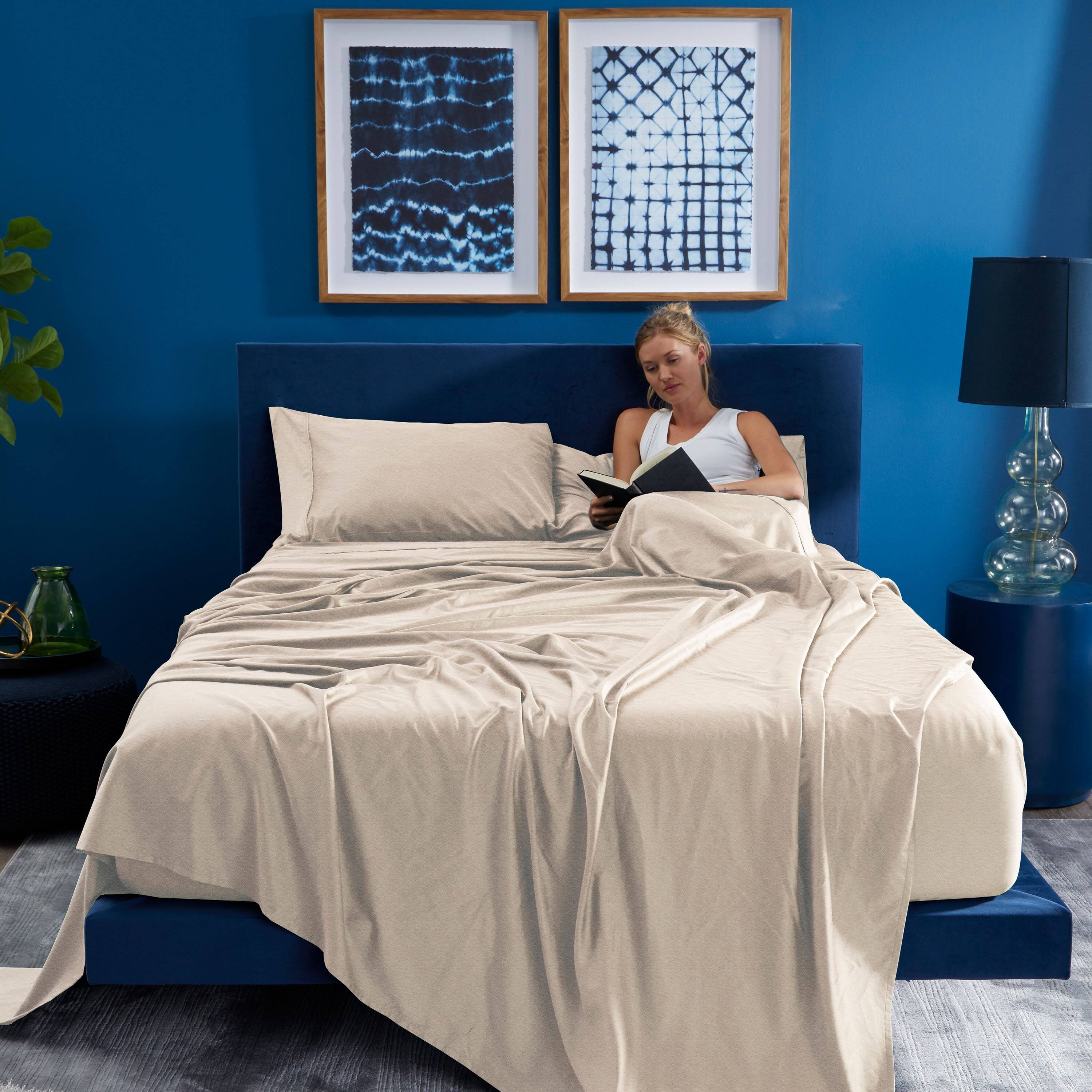 Alt View 4. Bedgear - Hyper-Wool Flannel Pillowcase Set - Medium Beige, Queen - medium-beige.